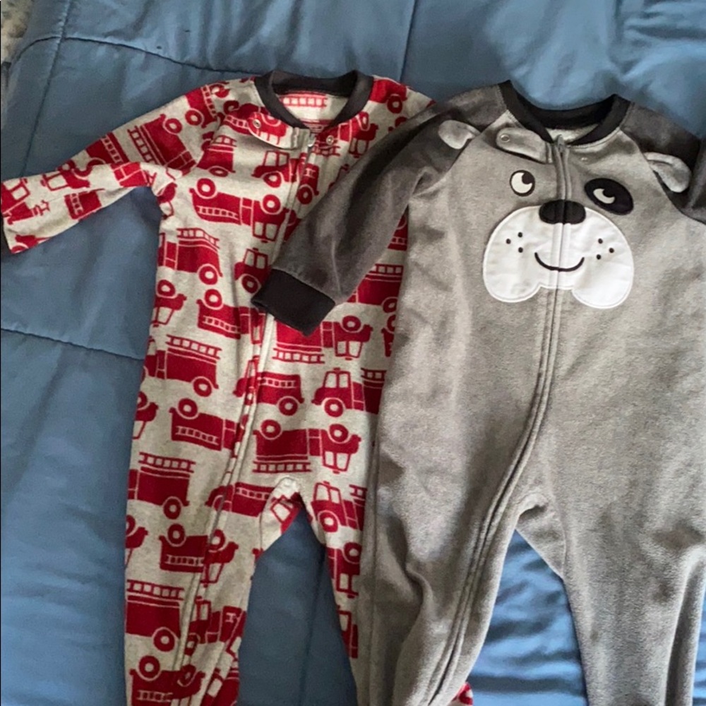 Two zip up sleeping footies